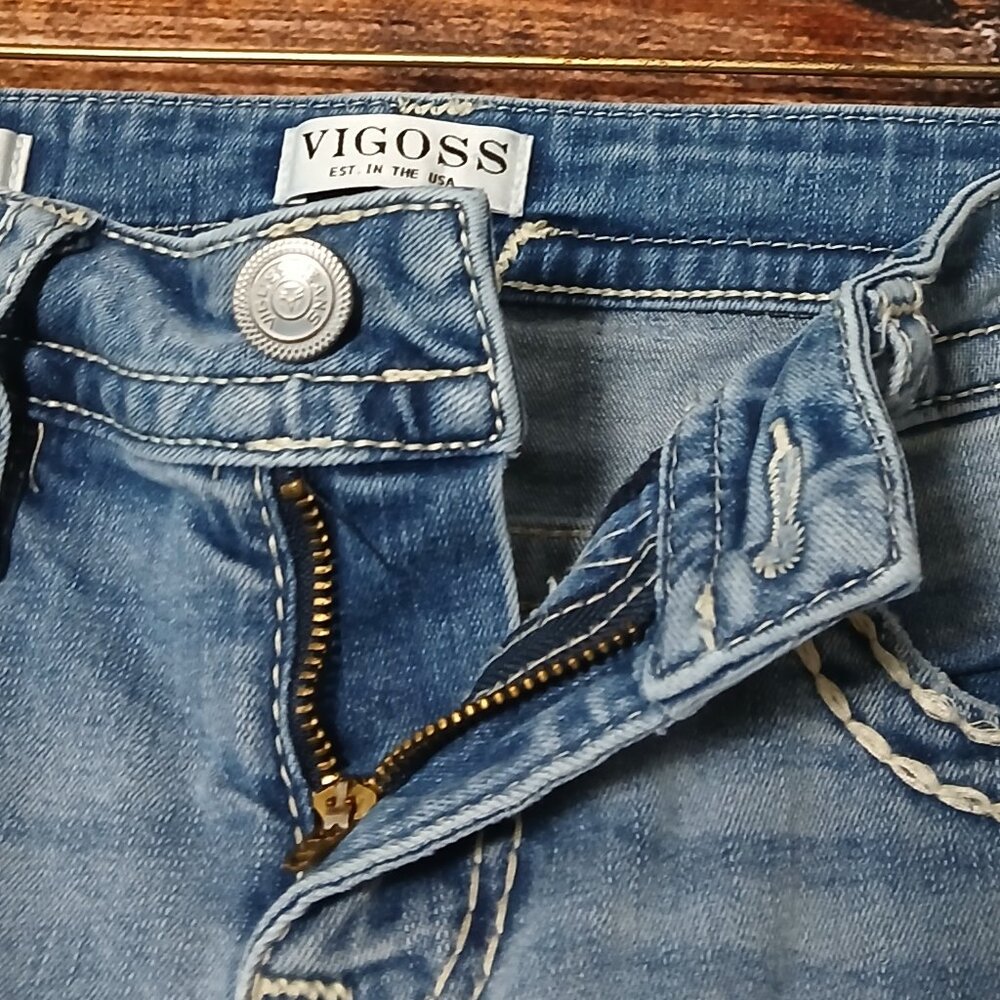 Vigoss Jeans 8 Slim Boot Cut Low Rise Light Wash Denim Stretch - Picture 6 of 10